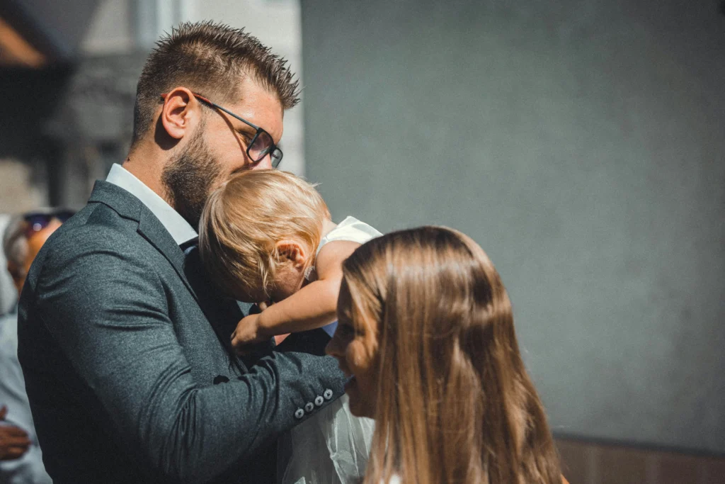 Family participating in therapy to navigate divorce