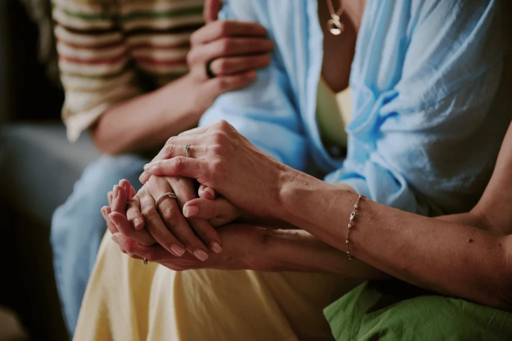 Family supporting a loved one with anxiety and depression, showing care, empathy, and mental health support strategies.